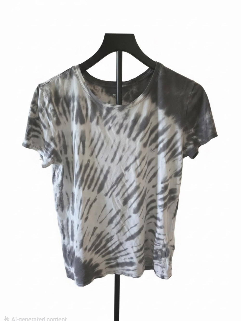 PINK Victoria's Secret Gray & White Tie-Dye Short Sleeve Tee